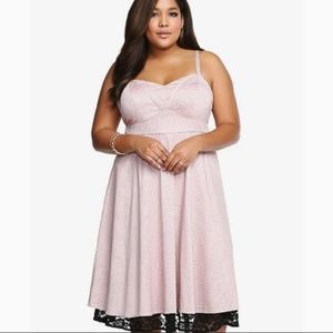 Torrid Size 14 pink and black polka dot dress